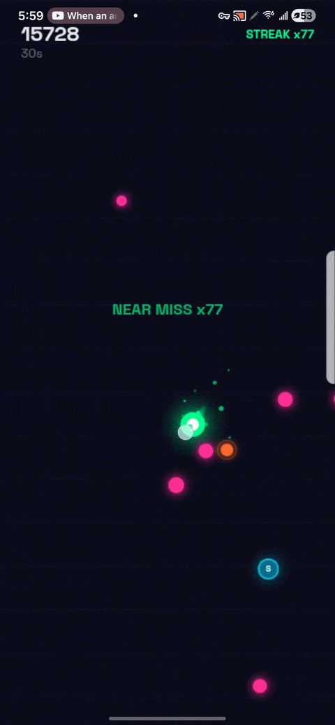 DODGE.IO gameplay — drag to dodge endless threats