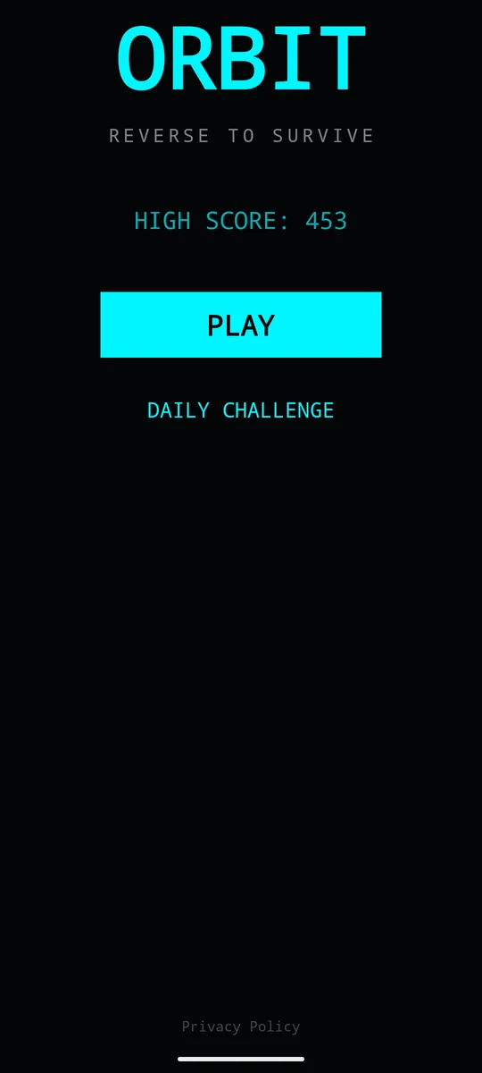 ORBIT.IO menu screen