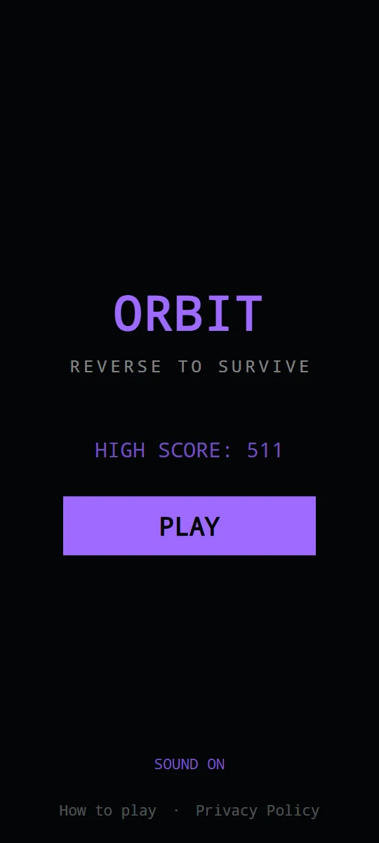 ORBIT.IO menu screen