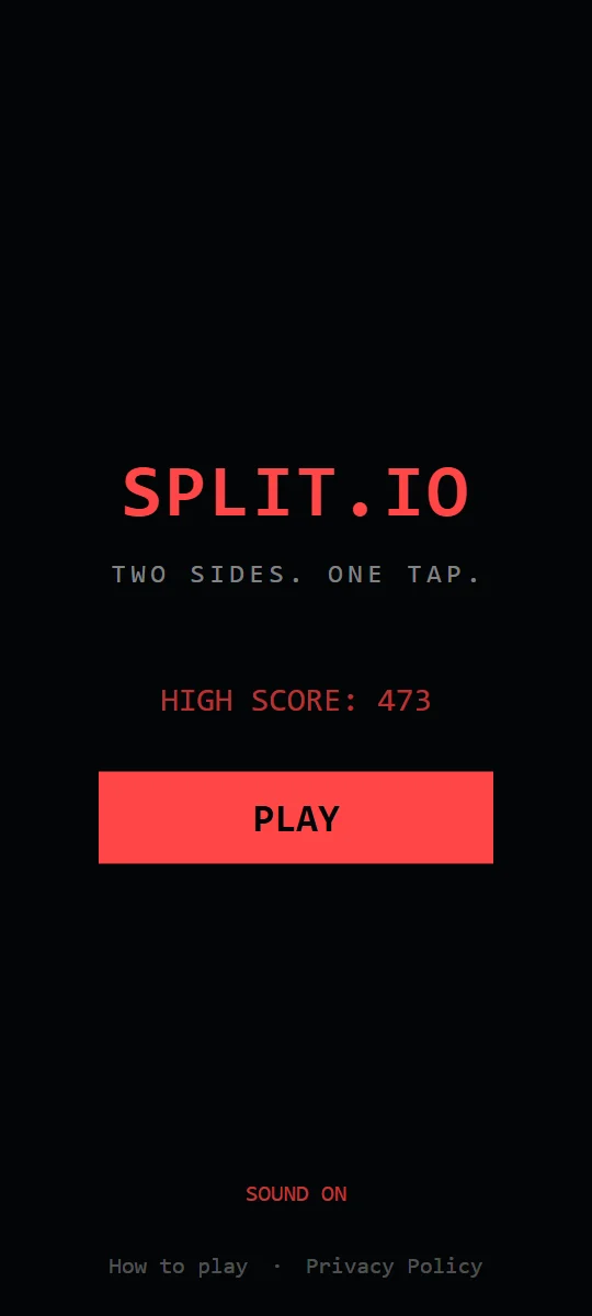 SPLIT.IO menu screen